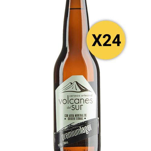 Pack 24 Cervezas Volcanes del Sur Premium Lager 350ml
