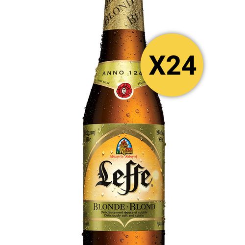 Pack 24 Cervezas Leffe Blonde Botella 330ml