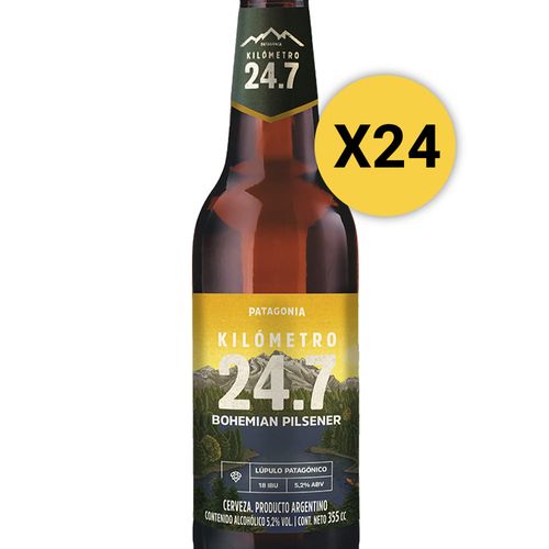 Pack 24 Cervezas Km 24.7 Bohemian Pilsener Botella 355ml