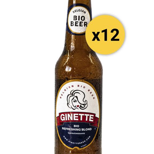 Pack 12 Cervezas Ginette Refresh Blonde Botella 330ml