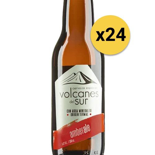 Pack 24 Cervezas Volcanes del Sur Amber Ale Botella 330ml