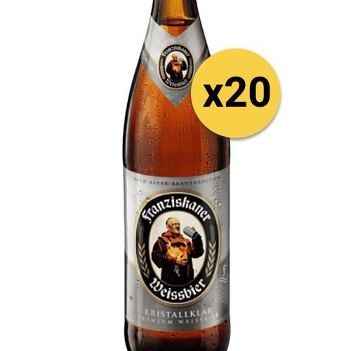 Pack 20 Cervezas Franziskaner Weizen Kristall Botella 500ml